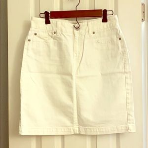 L.L. Bean White Denim Skirt